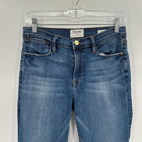 FRAME Women's Le High Rise Straight Leg Blue Denim Casual Jeans Size 28 - Picture 3 of 8